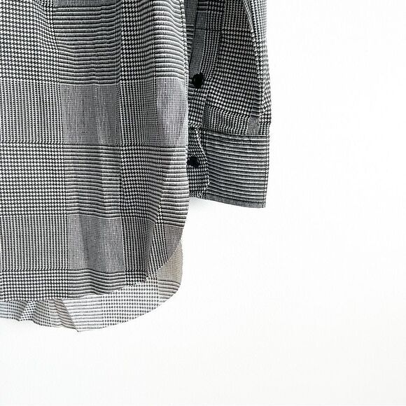 Tribal Tunic Blouse Houndstooth Soft Black White V-Neck Women's S Stretchy - Picture 5 of 8